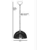 Set lampadario e lampada da tavolo 2546228 nero - 70 cm