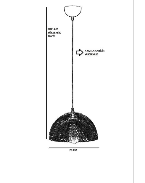 Set lampadario e lampada da tavolo 2546228 nero - 70 cm