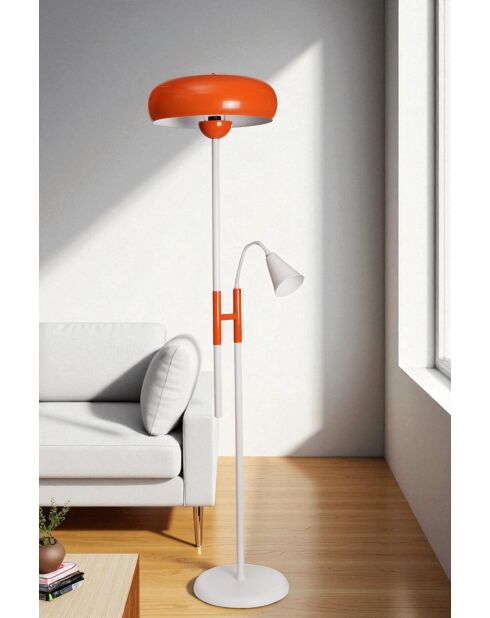 2566012 lampada da terra arancione e bianca - 160 cm