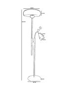 Lámpara de pie naranja y blanca 2566012 - 160 cm