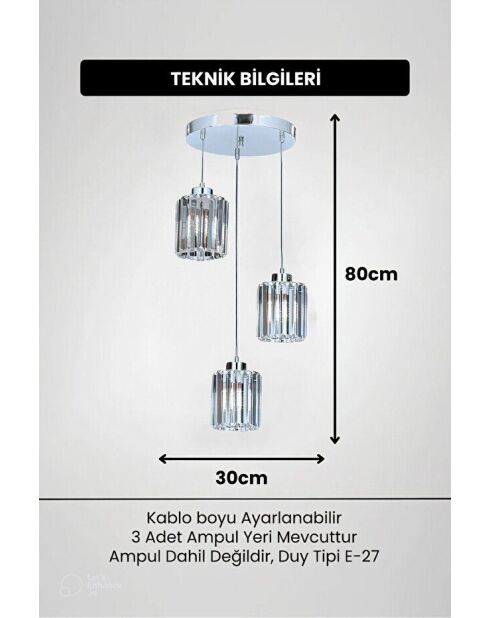 Lampadario Radiosa cromato - da 25 a 80 cm