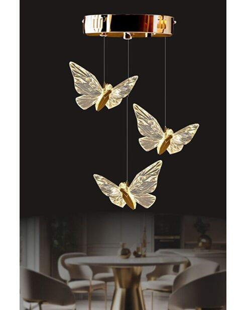 Lampadario Kelebek 3 - oro - da 25 a 80 cm