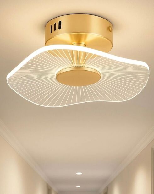 BRZ-343418 lampadario in oro trasparente - 28 cm