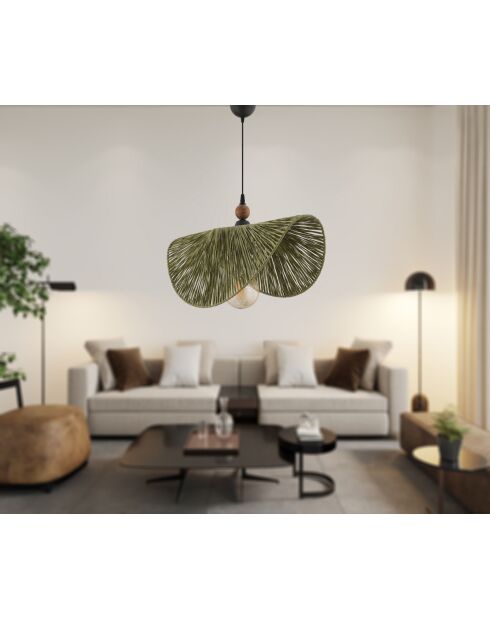 Lampadario Taco W verde marrone nero - 55 cm