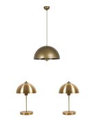 Set lampadario e lampada da tavolo in oro 2546108 - 70 cm