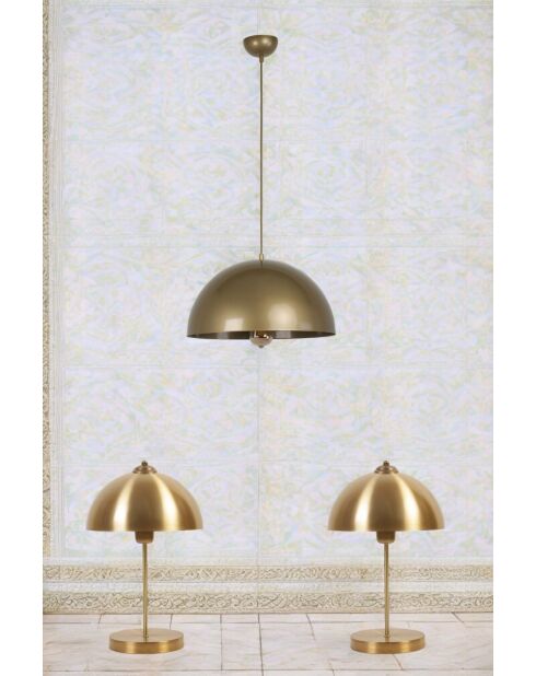 Set lampadario e lampada da tavolo in oro 2546108 - 70 cm