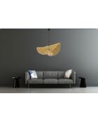 Lampadario Taco W marrone cammello nero - 55 cm