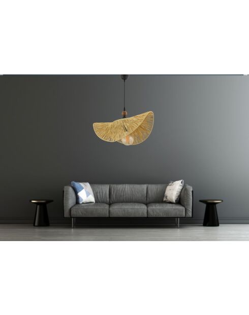 Lampadario Taco W marrone cammello nero - 55 cm