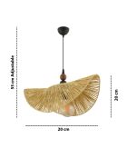 Lampadario Taco W marrone cammello nero - 55 cm