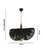 Lampadario Taco W marrone-nero - 55 cm
