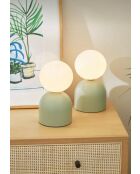 Lampe de table BRZ-340113 vert menthe blanc - 15 cm
