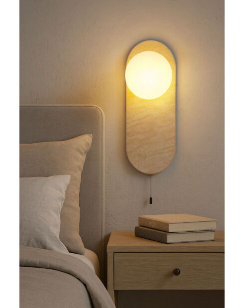 Lampada da parete Tor-Bell beige bianca - 39 cm