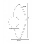 Lámpara de pared Forest, beige, blanco y rojo - 42 cm