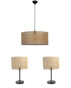 Set lampadario e lampada da tavolo 2545833 beige - 70 cm