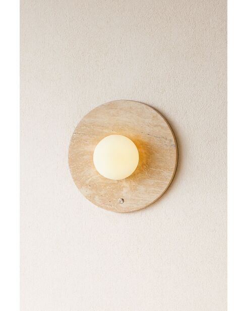 Lampada da parete Tor-Nun-D beige bianca - 25 cm