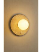 Lámpara de pared Tor-Nun-D blanca beige - 25 cm