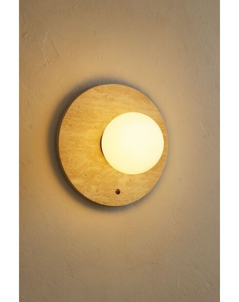 Lampada da parete Tor-Nun-D beige bianca - 25 cm