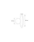 Lámpara de pared Tor-Nun-D blanca beige - 25 cm