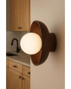 Lampada da parete Hand-S in noce bianco - 24 cm