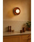 Lampada da parete Hand-S in noce bianco - 24 cm