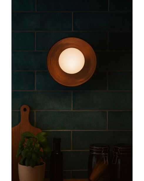 Lampada da parete Hand-S in noce bianco - 24 cm