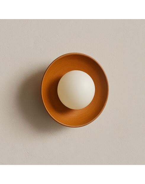 Lampada da parete Hand-S Oak in rovere bianco - 24 cm