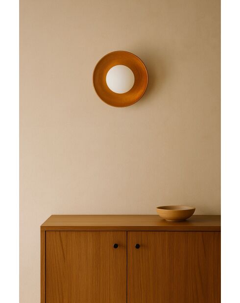 Lampada da parete Hand-S Oak in rovere bianco - 24 cm