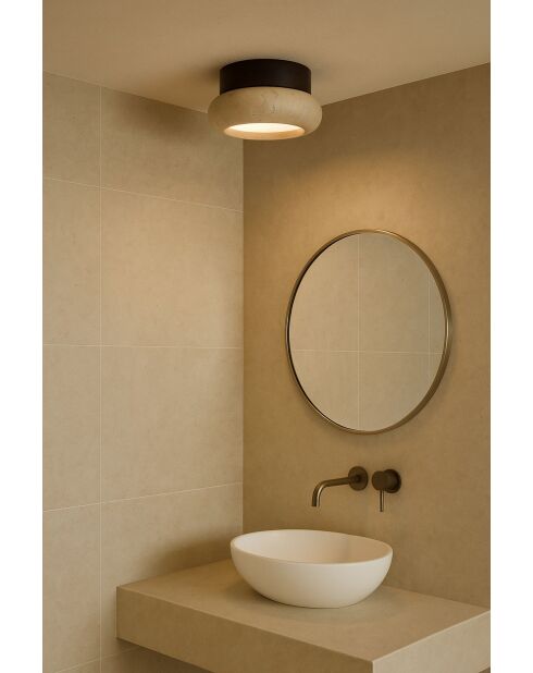 Lampada da parete Worm-S - noce noce beige - 9 cm