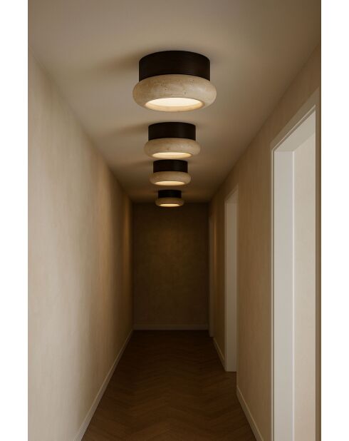 Lampada da parete Worm-S - noce noce beige - 9 cm