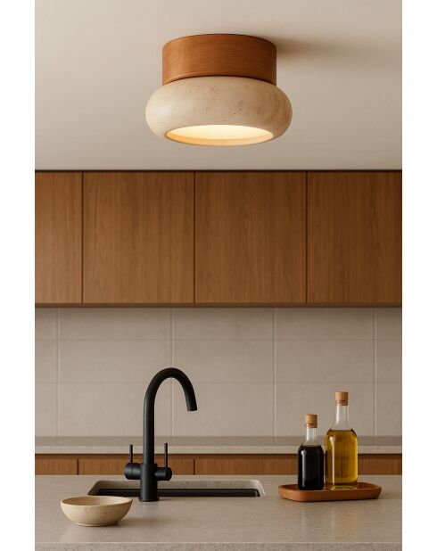 Lampada da parete Worm-S - Rovere rovere beige - 9 cm