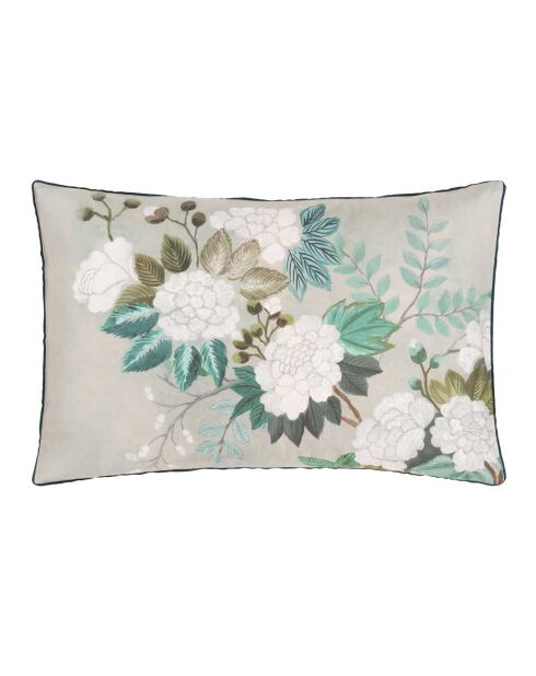 Taie d'oreiller imprimée en satin de coton Fleur orientale