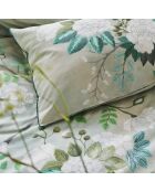 Kissenbezug aus Baumwollsatin mit orientalischem Blumenmuster