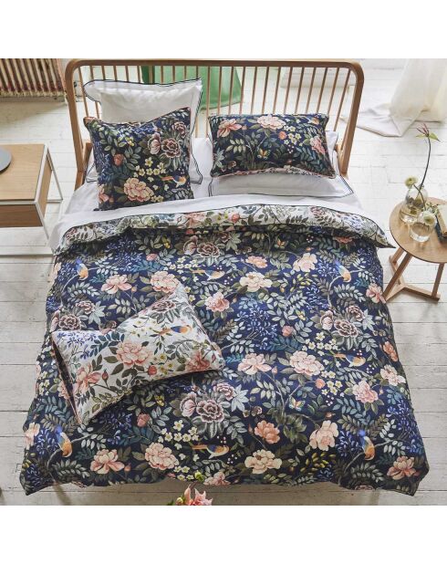 Taie d'oreiller imprimée en satin de coton Porcelain de chine