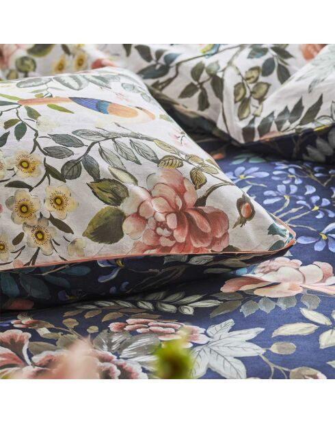 Taie d'oreiller imprimée en satin de coton Porcelain de chine