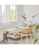 Taie d'oreiller imprimée en satin de coton Giardino di rose acacia