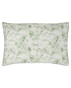 Taie d'oreiller imprimée en percale de coton Fleurs de jour celadon