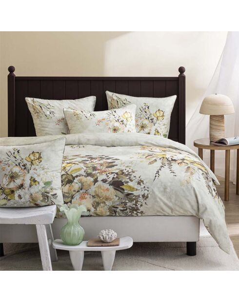 Taie d'oreiller imprimée en satin de coton Margaretta