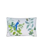 Taie d'oreiller imprimée en satin de coton Voliere sky