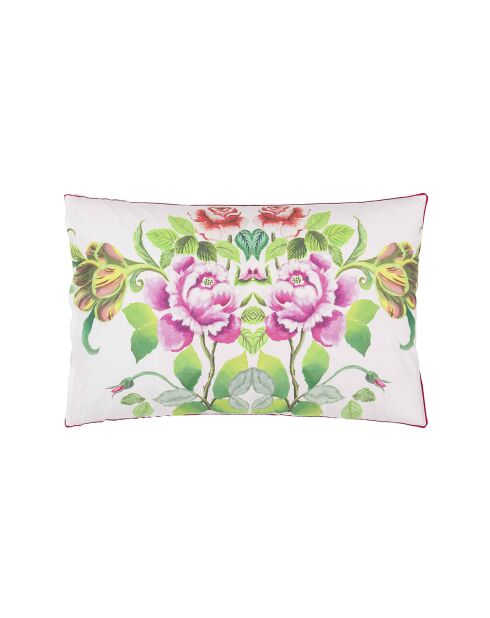 Taie d'oreiller imprimée en percale de coton Eleonora emerald