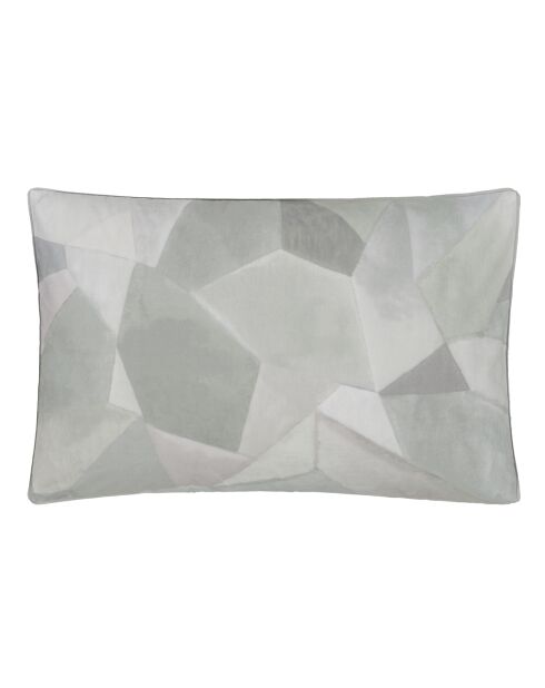 Taie d'oreiller imprimée en percale de coton Geo moderne pewter