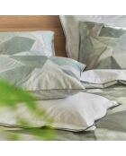 Taie d'oreiller imprimée en percale de coton Geo moderne pewter