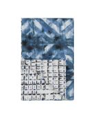 Colcha con estampado de gabardina de algodón y parquet batik índigo