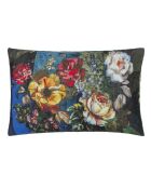 Taie d'oreiller imprimée en satin de coton Minakari cobalt