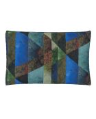 Taie d'oreiller imprimée en satin de coton Minakari cobalt