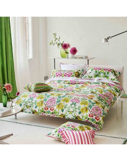 Housse de couette imprimée en percale de coton Eleonora emerald