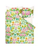 Housse de couette imprimée en percale de coton Eleonora emerald
