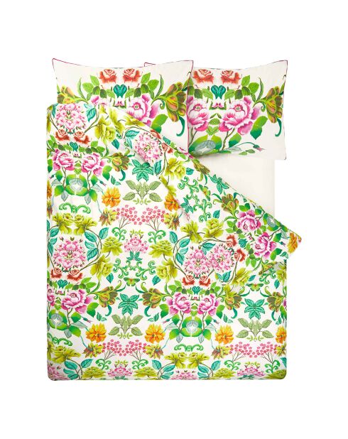 Housse de couette imprimée en percale de coton Eleonora emerald