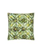 Housse de coussin imprimée en gabardine de coton Parquet batik forest