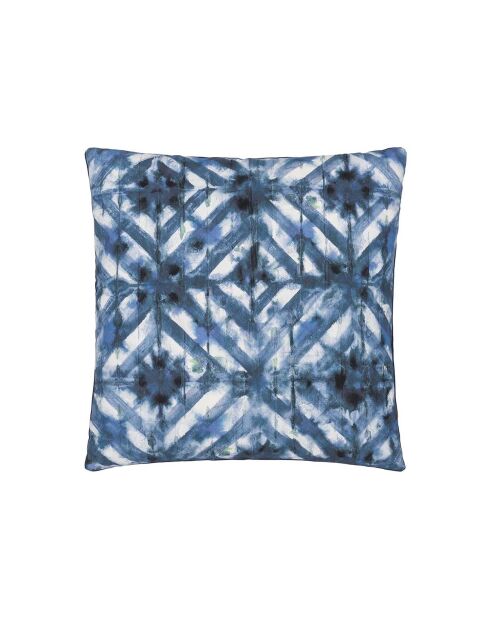 Funda de cojín con estampado de gabardina de algodón índigo batik para parquet