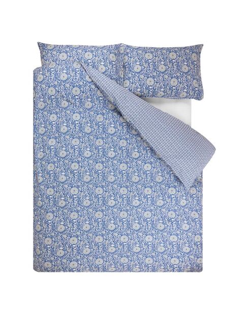Housse de couette imprimée en percale de coton Shaqui porcelain